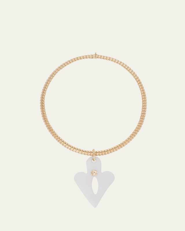 x Carey Lowell 18K Yellow Gold and White Ceramic Euphoria Goddess Pendant